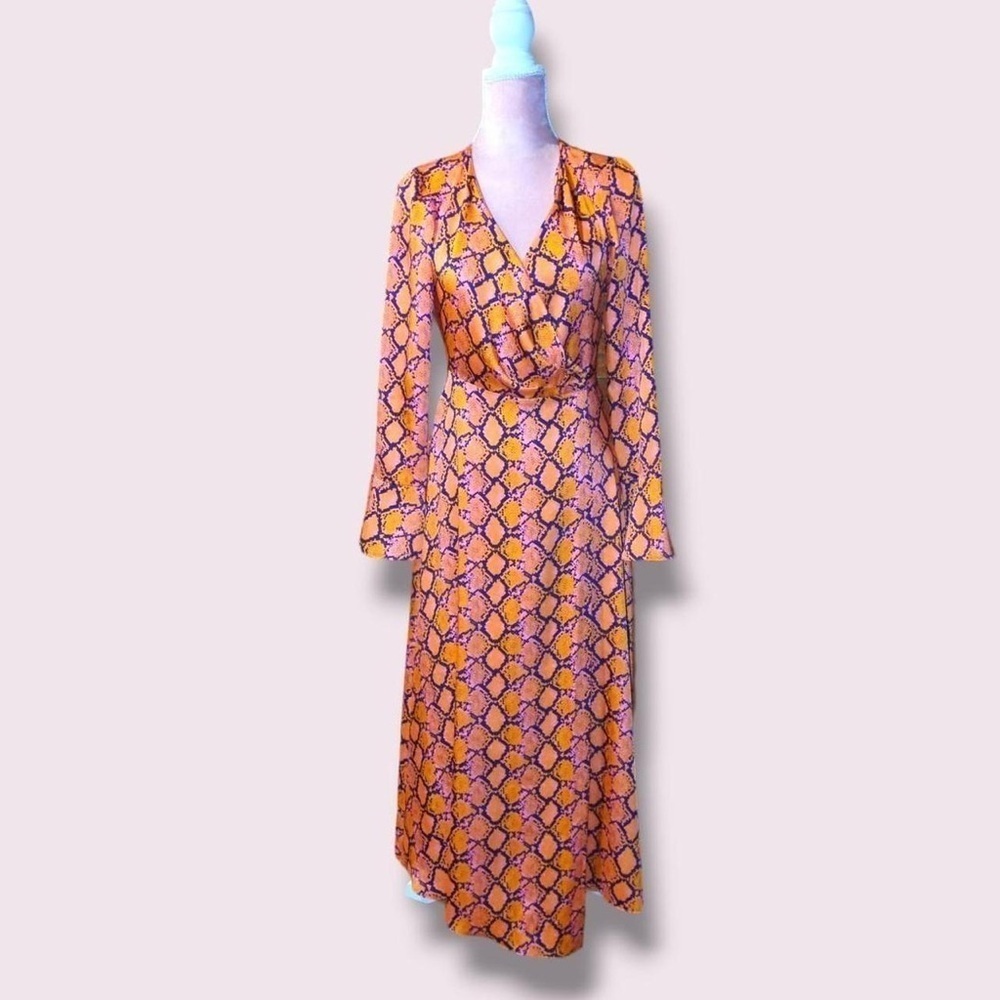 ASOS DESIGN | Python Print Wrap Dress - Picture 4 of 11